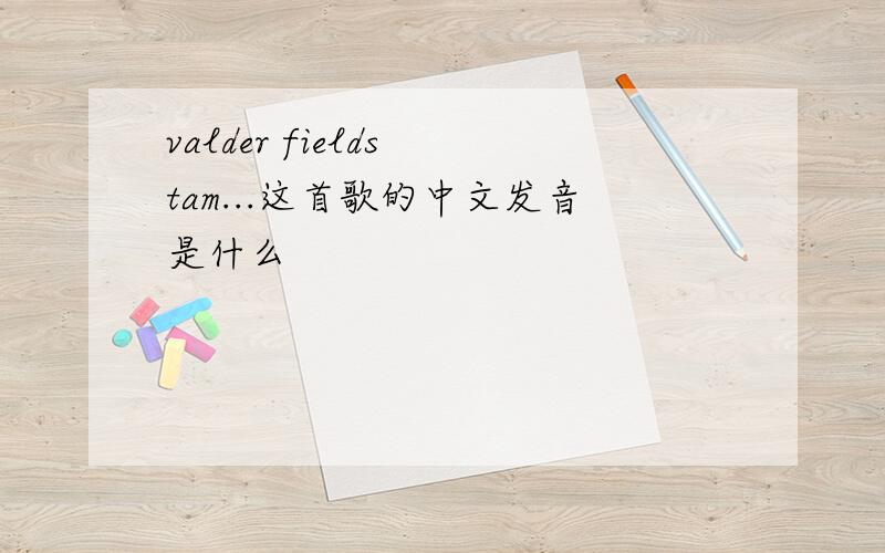 valder fields tam...这首歌的中文发音是什么