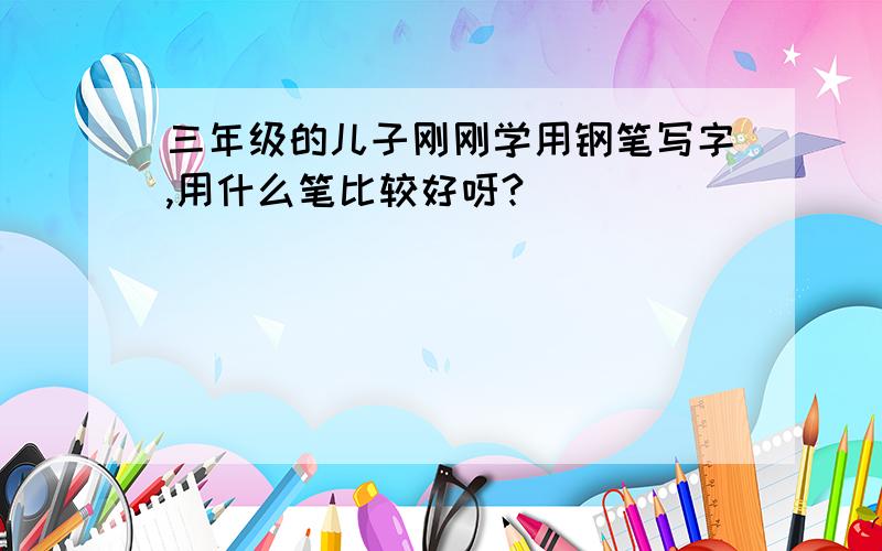 三年级的儿子刚刚学用钢笔写字,用什么笔比较好呀?