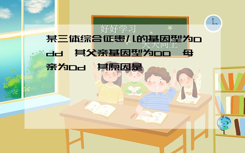 某三体综合征患儿的基因型为Ddd,其父亲基因型为DD,母亲为Dd,其原因是