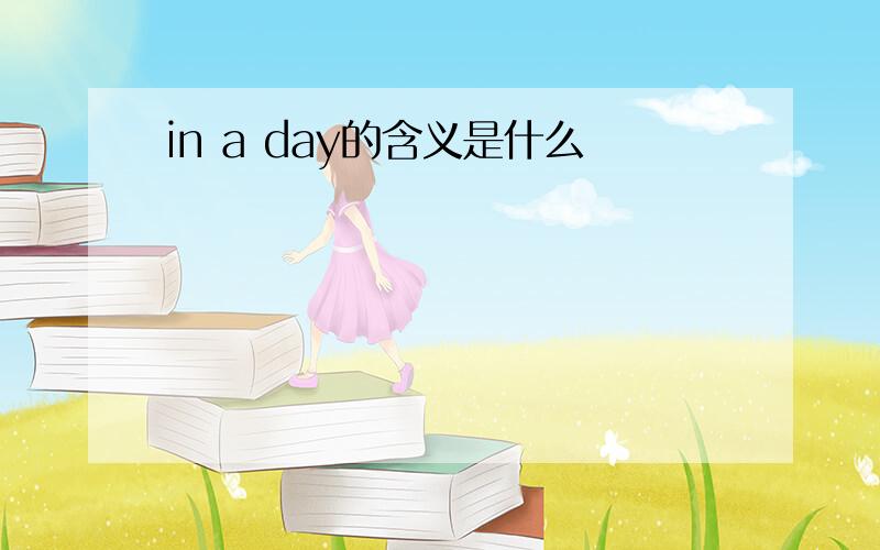 in a day的含义是什么