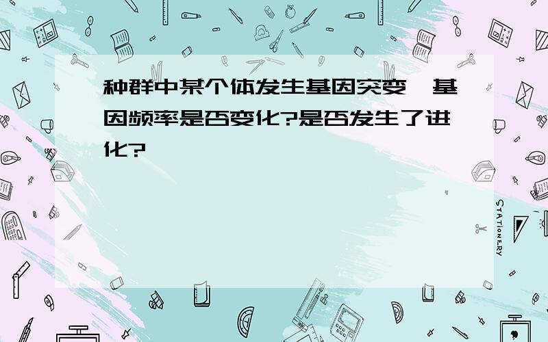 种群中某个体发生基因突变,基因频率是否变化?是否发生了进化?