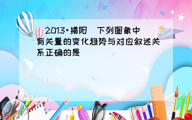 （2013•揭阳）下列图象中有关量的变化趋势与对应叙述关系正确的是（　　）