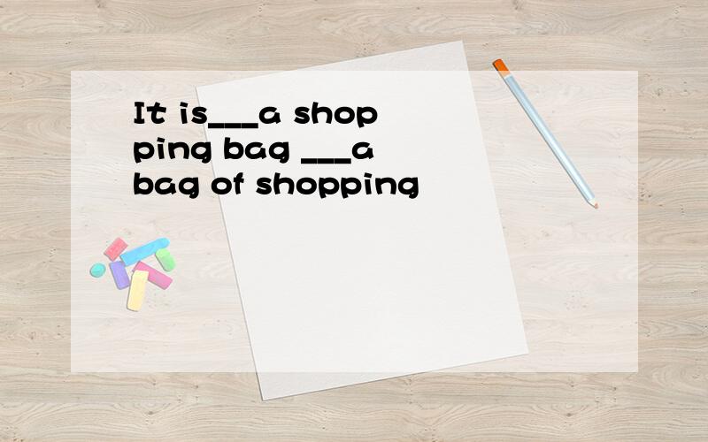 It is___a shopping bag ___a bag of shopping