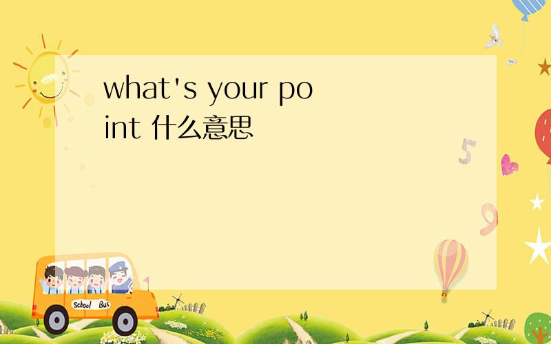 what's your point 什么意思