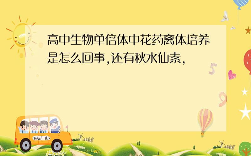 高中生物单倍体中花药离体培养是怎么回事,还有秋水仙素,