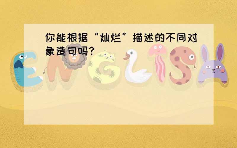 你能根据“灿烂”描述的不同对象造句吗?