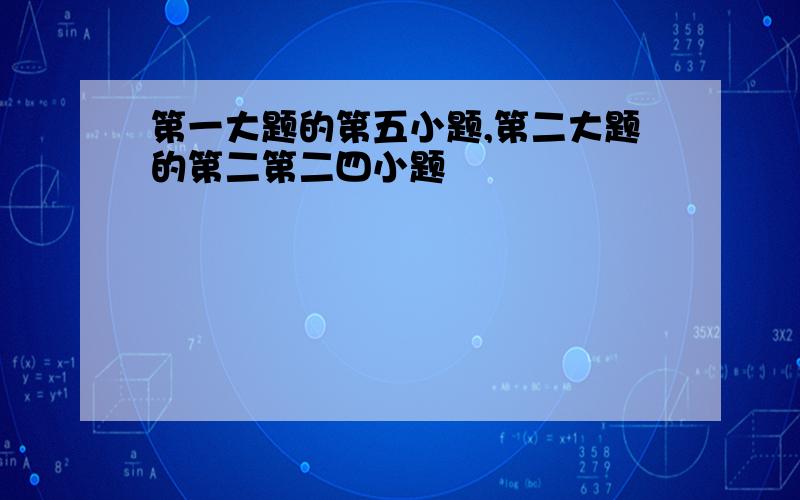 第一大题的第五小题,第二大题的第二第二四小题