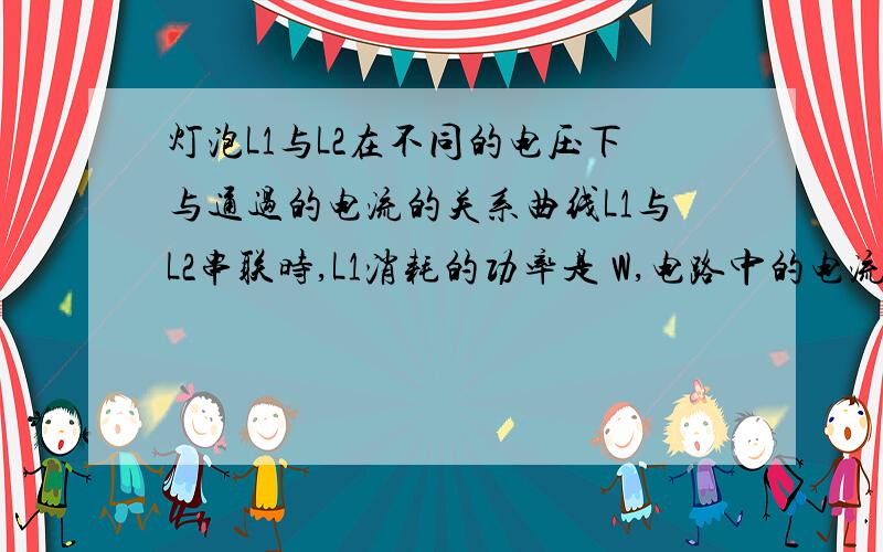 灯泡L1与L2在不同的电压下与通过的电流的关系曲线L1与L2串联时,L1消耗的功率是 W,电路中的电流为 A