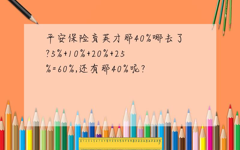 平安保险育英才那40%哪去了?5%+10%+20%+25%=60%,还有那40%呢?