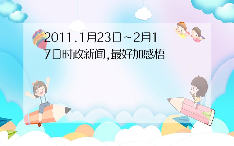 2011.1月23日~2月17日时政新闻,最好加感悟