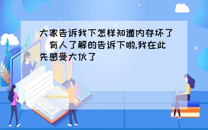 大家告诉我下怎样知道内存坏了　有人了解的告诉下哟,我在此先感受大伙了