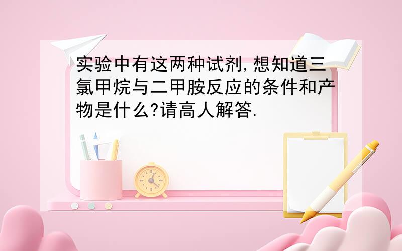 实验中有这两种试剂,想知道三氯甲烷与二甲胺反应的条件和产物是什么?请高人解答.