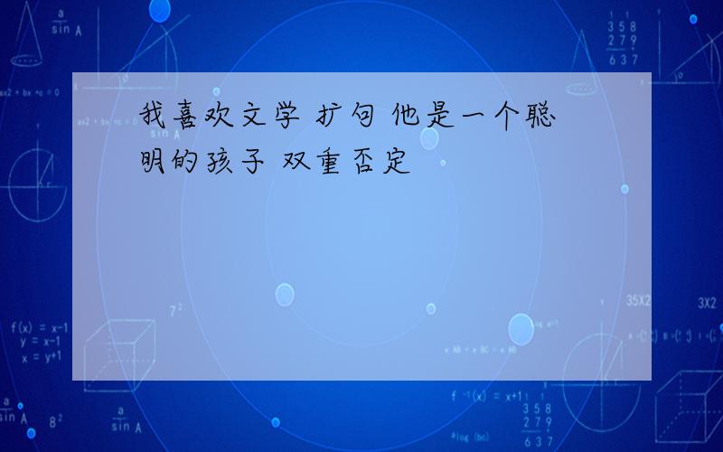 我喜欢文学 扩句 他是一个聪明的孩子 双重否定