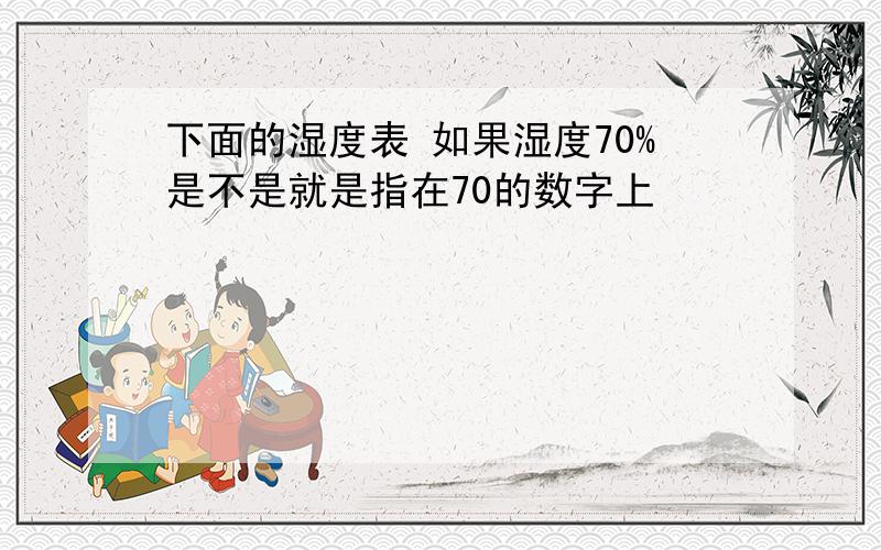 下面的湿度表 如果湿度70%是不是就是指在70的数字上