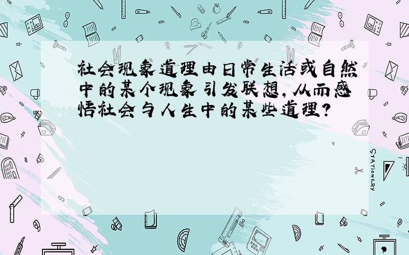 社会现象道理由日常生活或自然中的某个现象引发联想,从而感悟社会与人生中的某些道理?