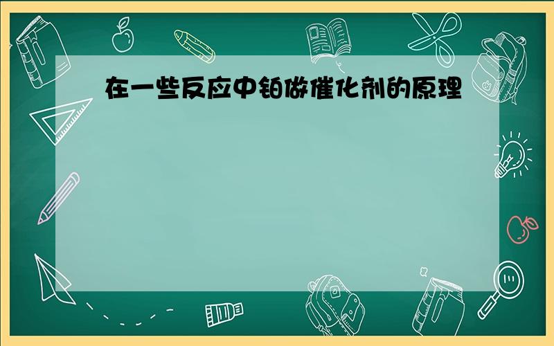 在一些反应中铂做催化剂的原理