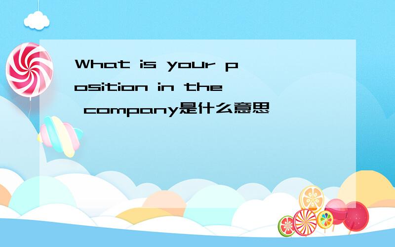 What is your position in the company是什么意思