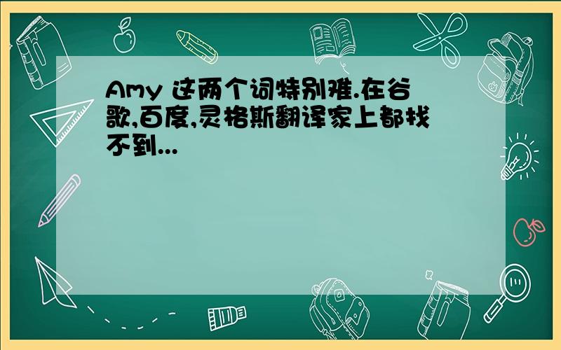 Amy 这两个词特别难.在谷歌,百度,灵格斯翻译家上都找不到...