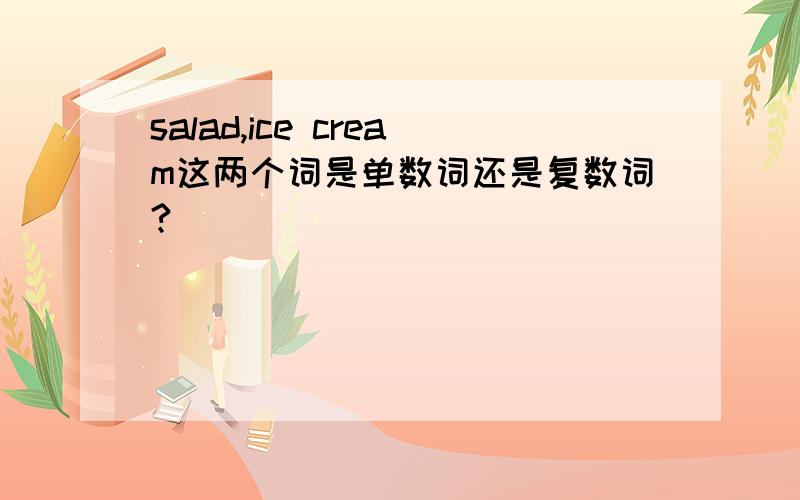 salad,ice cream这两个词是单数词还是复数词?