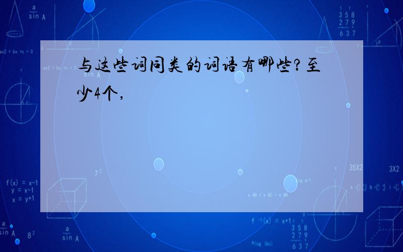 与这些词同类的词语有哪些?至少4个,