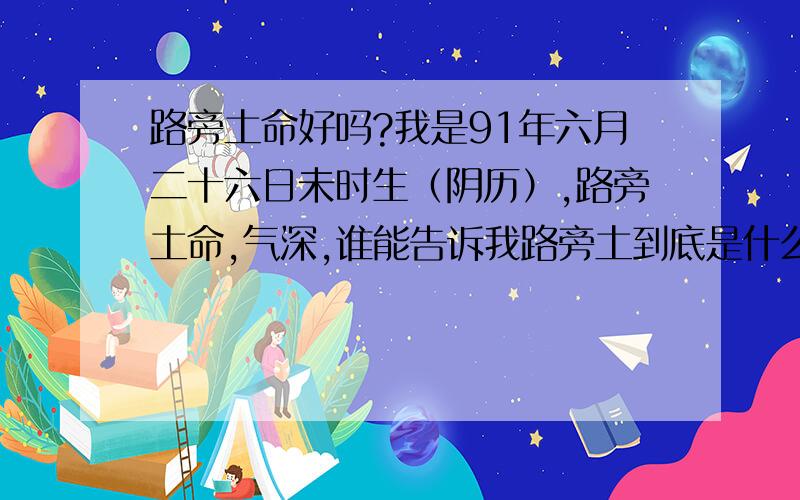 路旁土命好吗?我是91年六月二十六日未时生（阴历）,路旁土命,气深,谁能告诉我路旁土到底是什么意思啊?