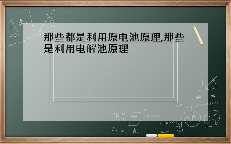 那些都是利用原电池原理,那些是利用电解池原理