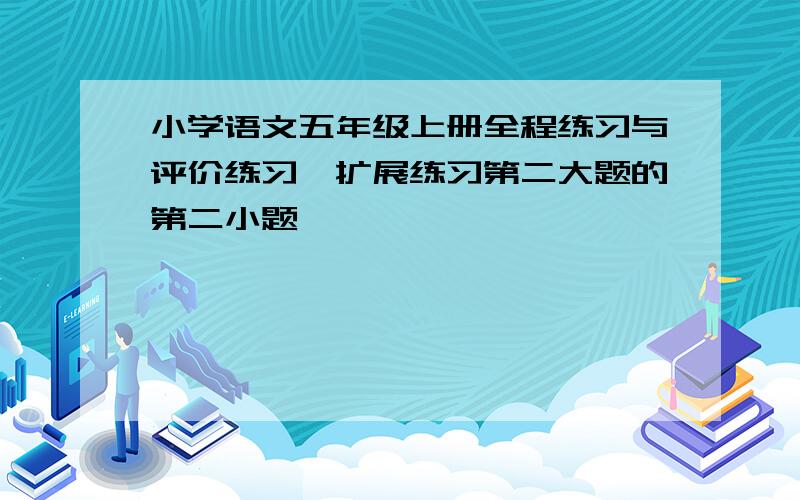 小学语文五年级上册全程练习与评价练习一扩展练习第二大题的第二小题