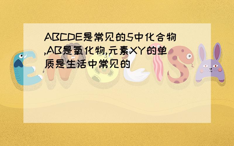 ABCDE是常见的5中化合物,AB是氧化物,元素XY的单质是生活中常见的