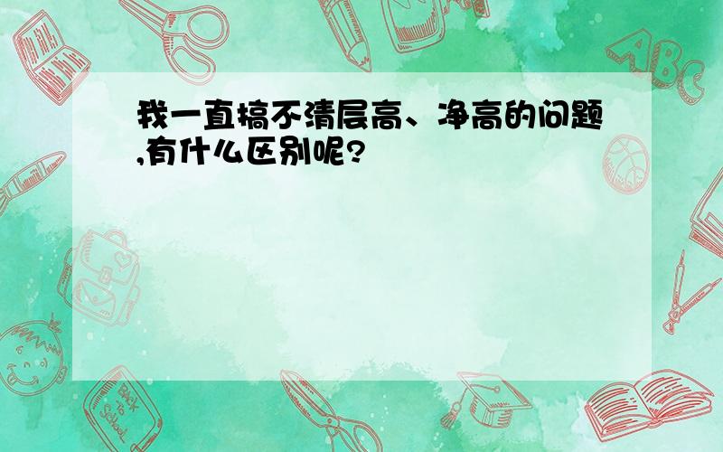 我一直搞不清层高、净高的问题,有什么区别呢?