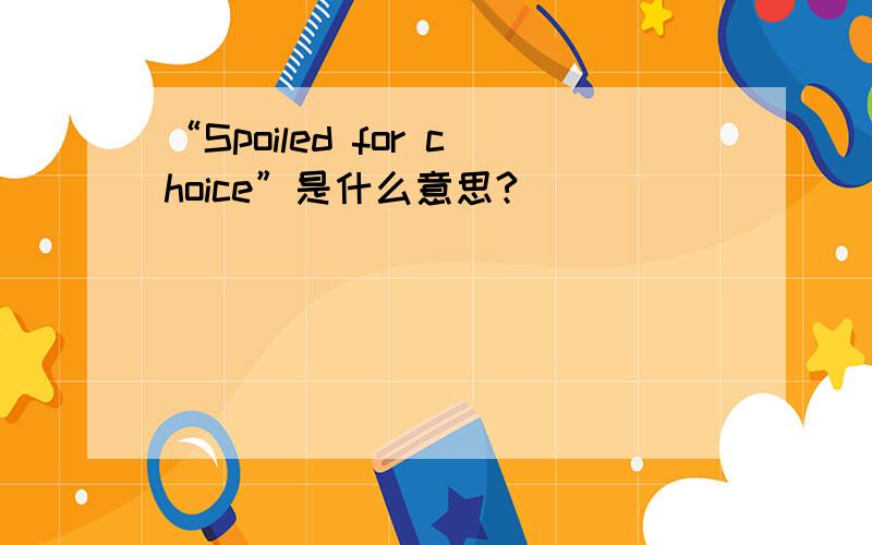 “Spoiled for choice”是什么意思?