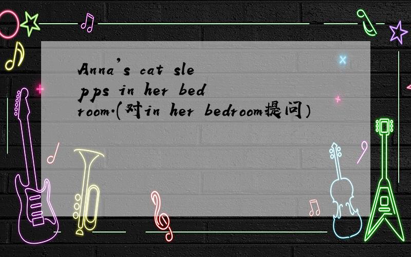 Anna's cat slepps in her bedroom.(对in her bedroom提问）