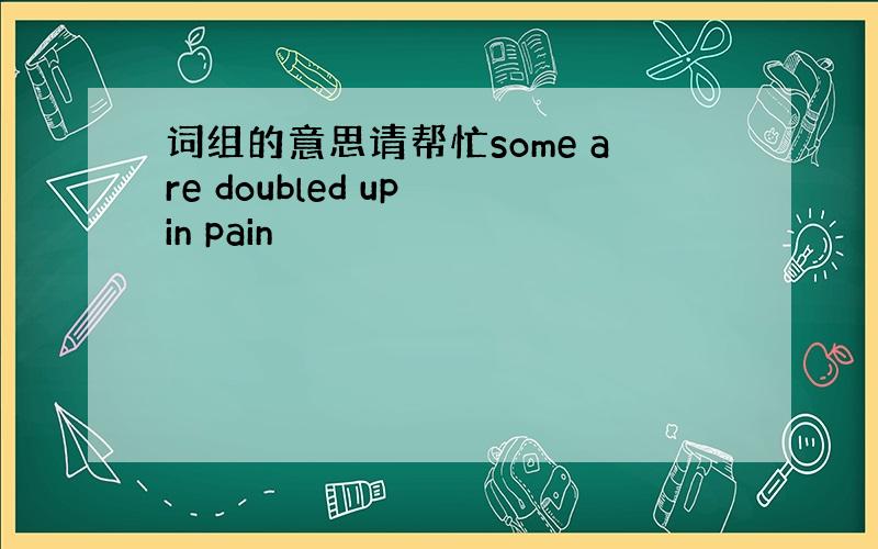 词组的意思请帮忙some are doubled up in pain