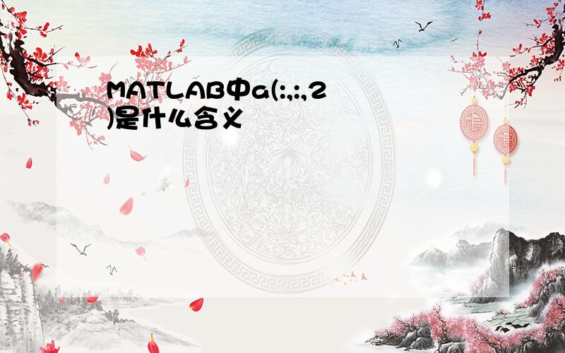 MATLAB中a(:,:,2)是什么含义