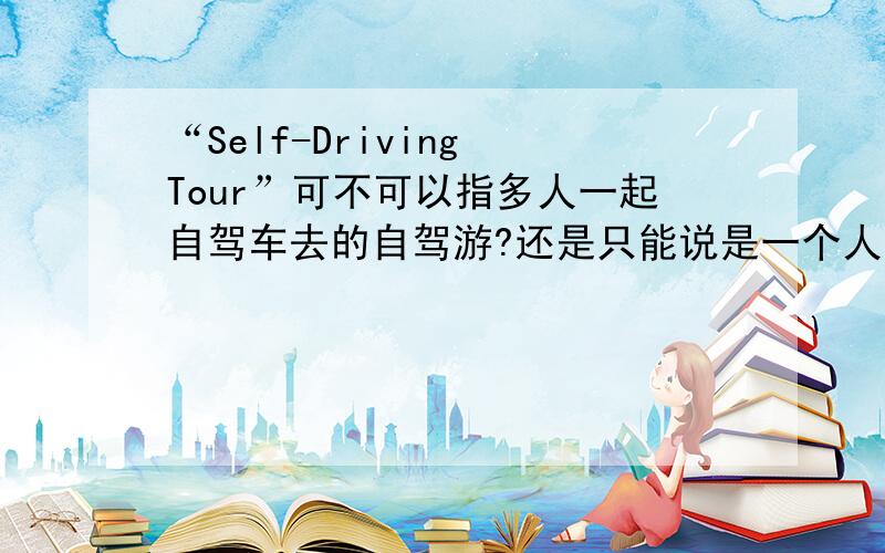 “Self-Driving Tour”可不可以指多人一起自驾车去的自驾游?还是只能说是一个人的?