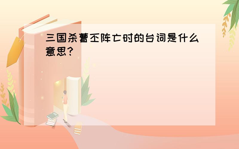 三国杀曹丕阵亡时的台词是什么意思?