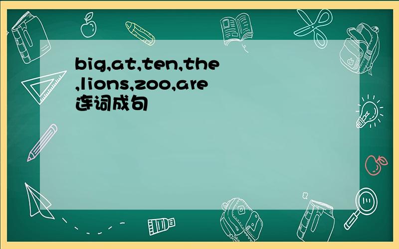 big,at,ten,the,lions,zoo,are连词成句