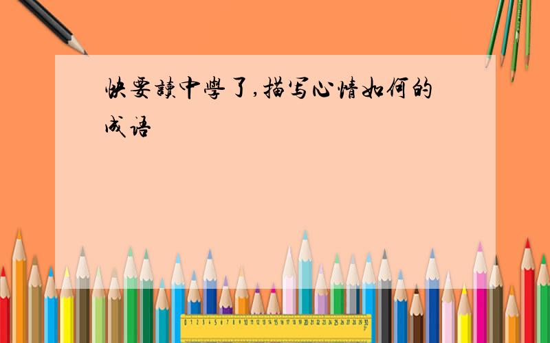 快要读中学了,描写心情如何的成语