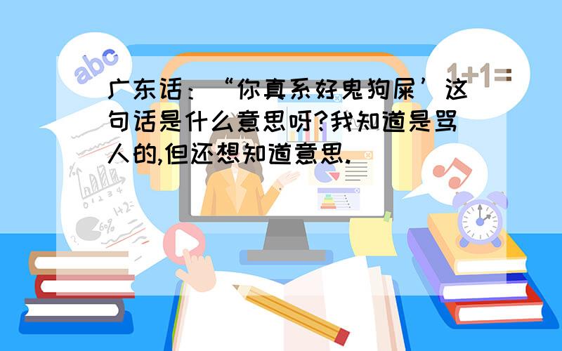 广东话：“你真系好鬼狗屎’这句话是什么意思呀?我知道是骂人的,但还想知道意思.