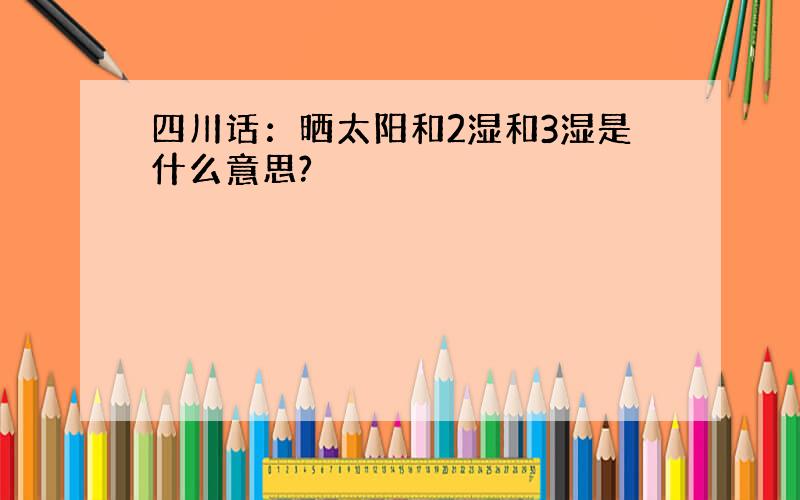 四川话：晒太阳和2湿和3湿是什么意思?