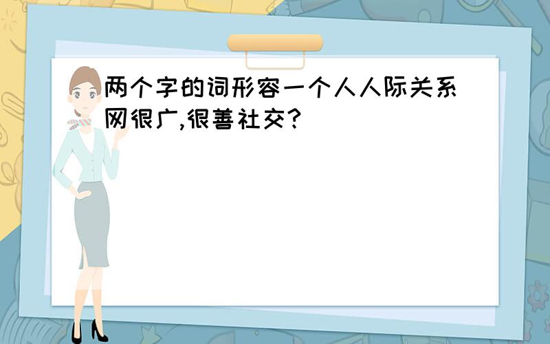 两个字的词形容一个人人际关系网很广,很善社交?