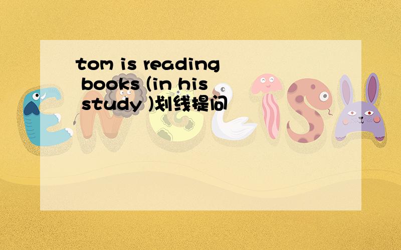 tom is reading books (in his study )划线提问