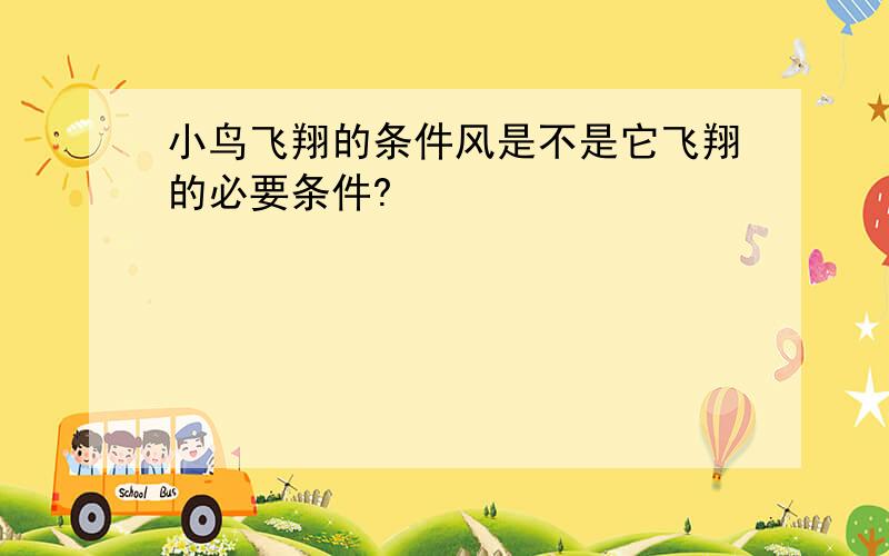 小鸟飞翔的条件风是不是它飞翔的必要条件?