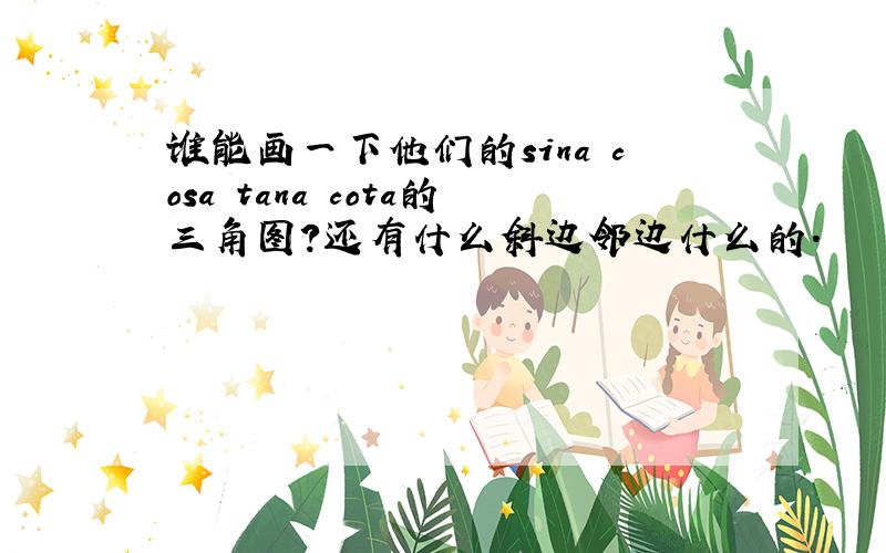 谁能画一下他们的sina cosa tana cota的三角图?还有什么斜边邻边什么的.