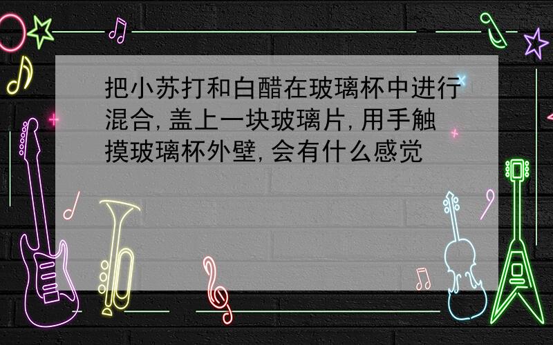 把小苏打和白醋在玻璃杯中进行混合,盖上一块玻璃片,用手触摸玻璃杯外壁,会有什么感觉