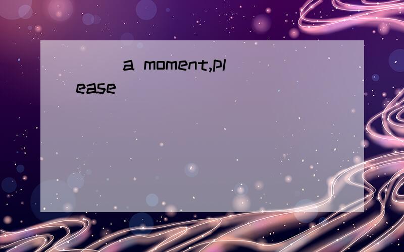 ( )a moment,please