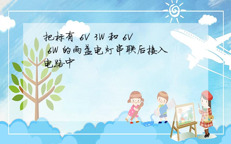 把标有 6V 3W 和 6V 6W 的两盏电灯串联后接入电路中