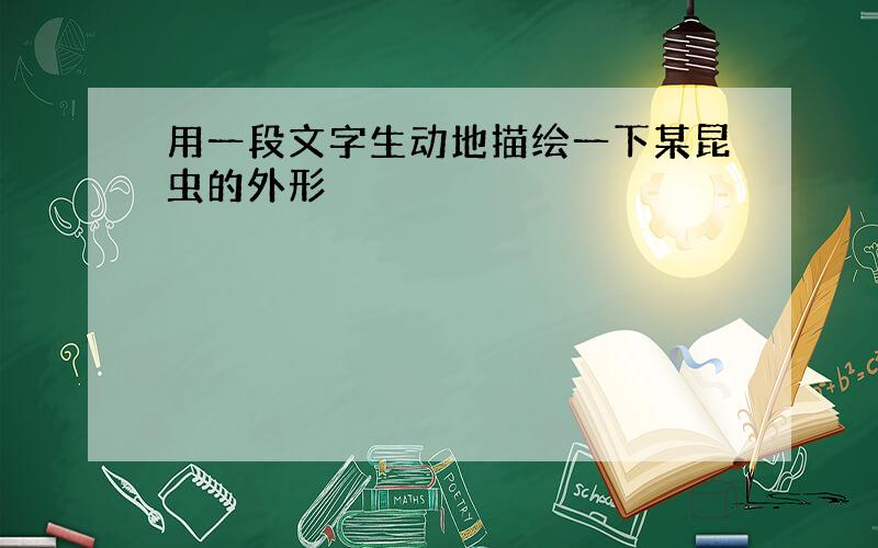 用一段文字生动地描绘一下某昆虫的外形