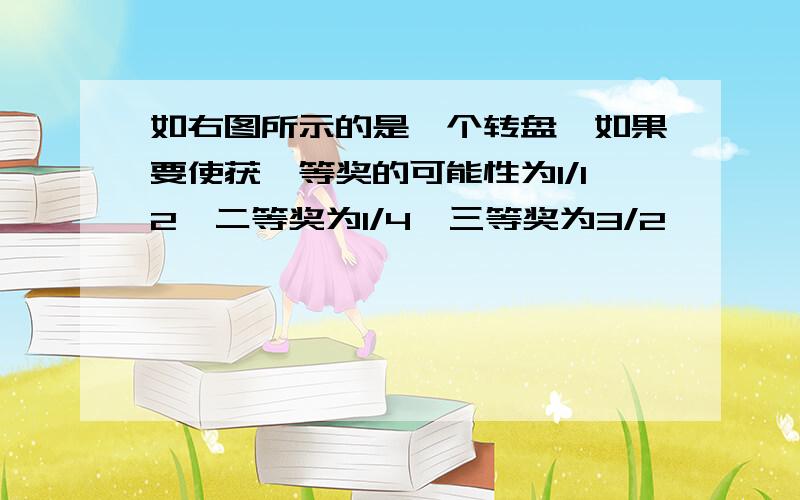 如右图所示的是一个转盘,如果要使获一等奖的可能性为1/12,二等奖为1/4,三等奖为3/2