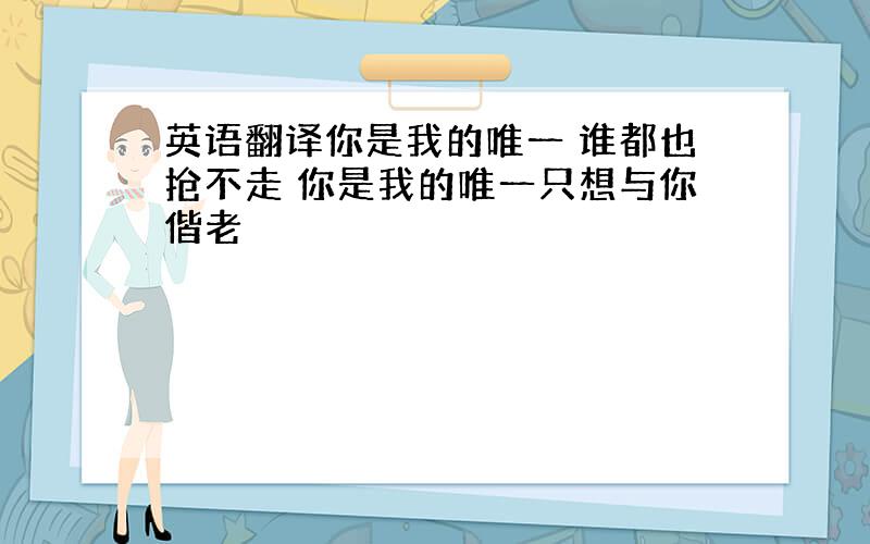 英语翻译你是我的唯一 谁都也抢不走 你是我的唯一只想与你偕老