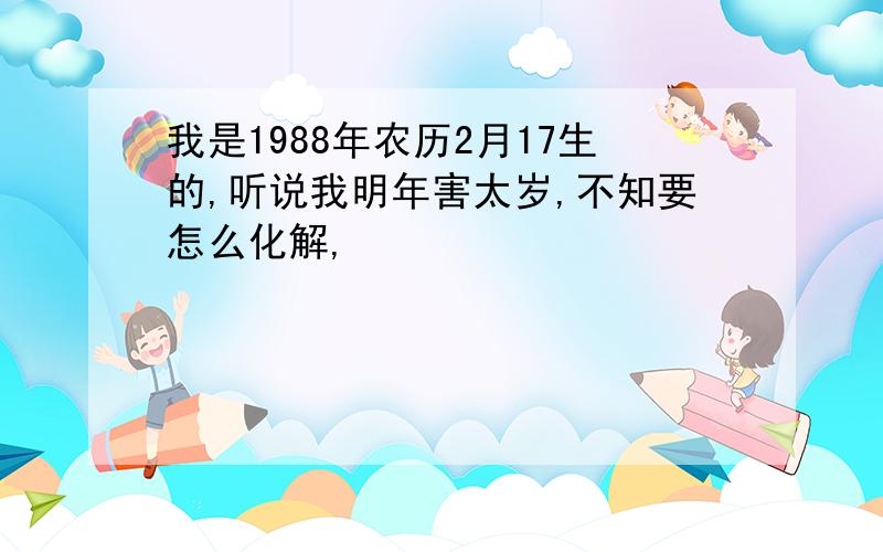 我是1988年农历2月17生的,听说我明年害太岁,不知要怎么化解,